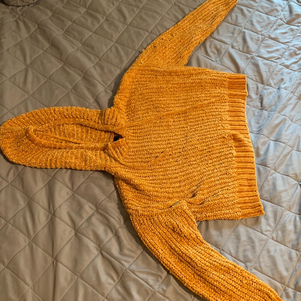 Fuzzy hooded sweatshirt